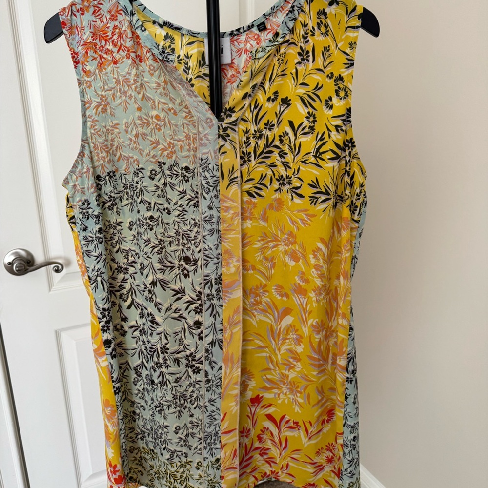 CAbi Multicolor Floral Sleeveless Blouse